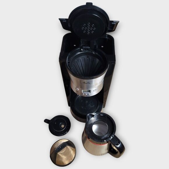 Melitta 10-Cup Thermal Drip Coffeemaker Model 46894 In Black Stainless Steel - Picture 2 of 10